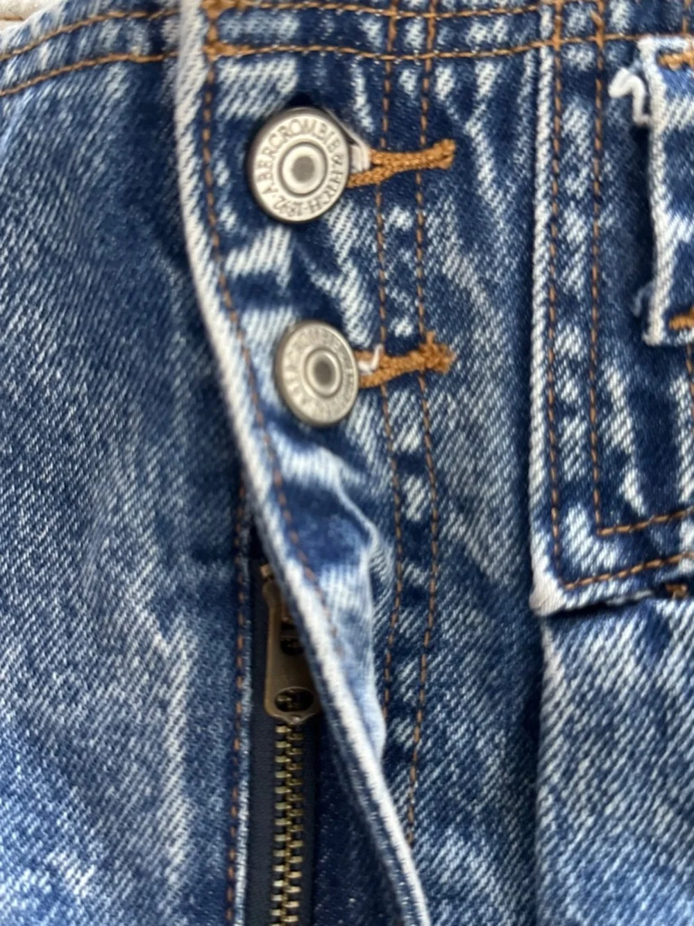 Abercrombie & Fitch Y2K Blue Denim Mini Skirt Natural Rise Size 27/4 Summer